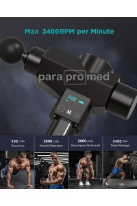 parapromed συσκευή μασάζ (HERCULES POWER PRO) massage gun ανάκαμψης μυών - 16mm Βαθύ επαγγελματικό μασάζ - χρώμα μαύρο