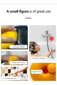 Βούρτσα μασάζ τριχωτού κεφαλής με δοχείο – κίτρινο